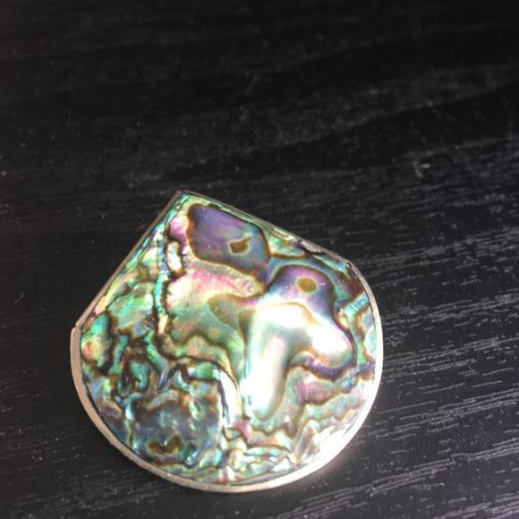 Jewelry - VINTAGE SILVER 925 ABALONE SHELL PENDANTBROOCH